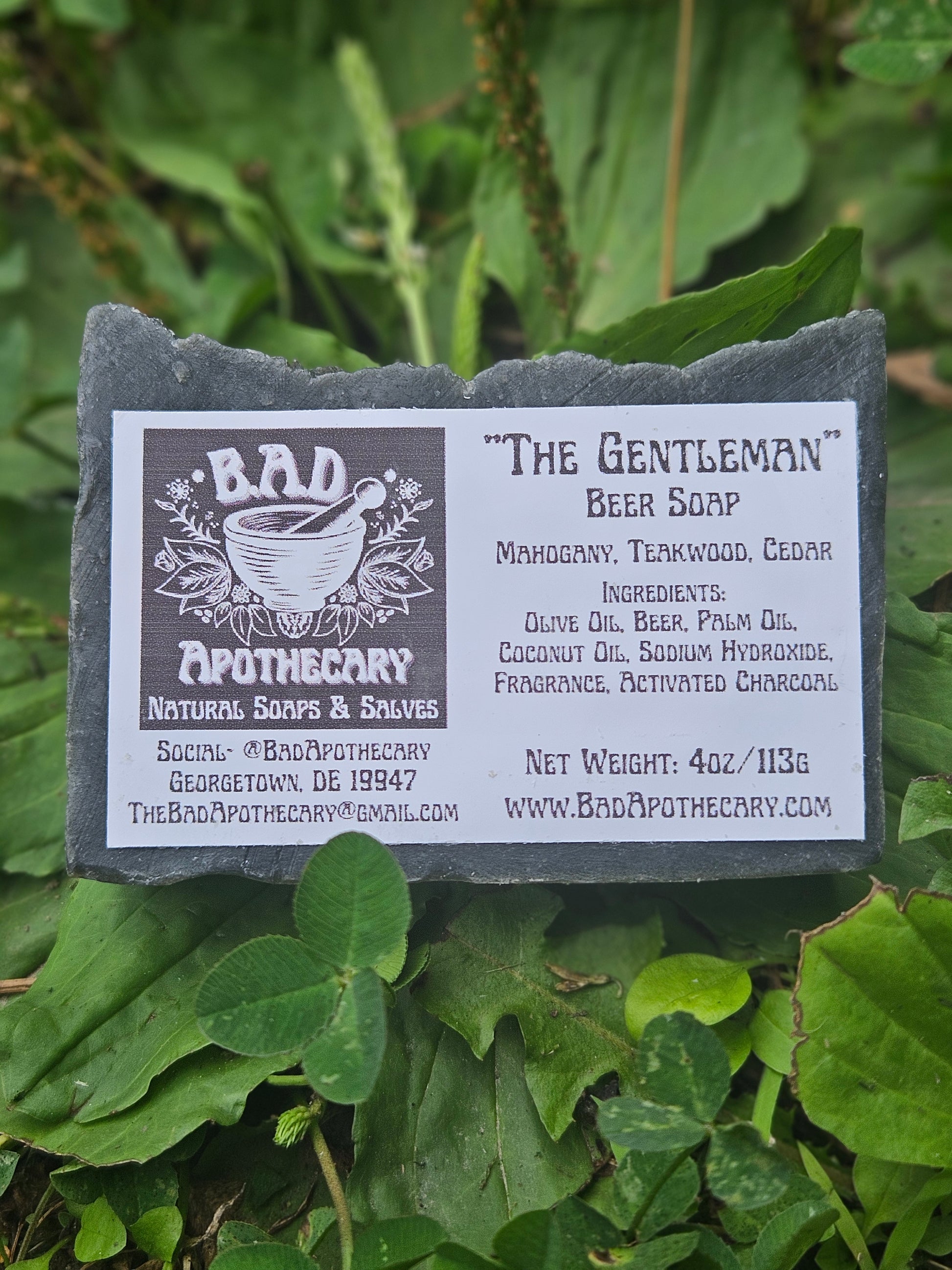 The Gentleman: Handcrafted, All-Natural Artisan Beer Soap with Activated Charcoal, 4oz.