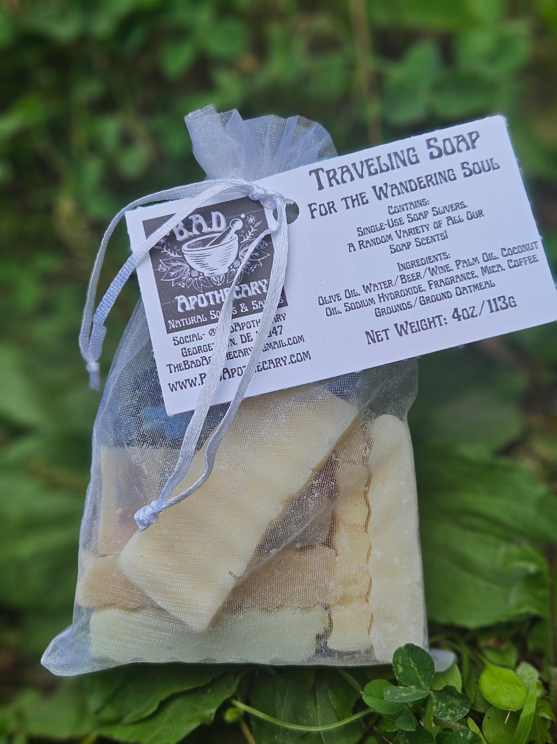 Traveling Soaps: Handcrafted All- Natural Artisan Soap Slivers for Travel, 4oz.