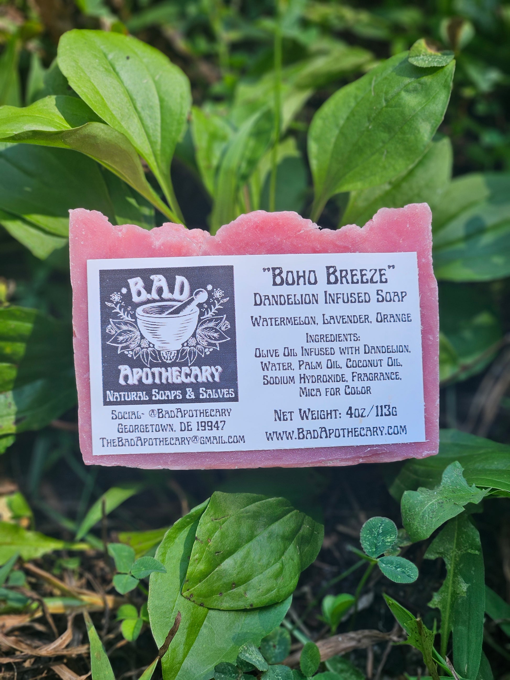 Boho Breeze Dandelion-Infused Soap, Herbal Artisan Bar Soap by B.A.D. Apothecary