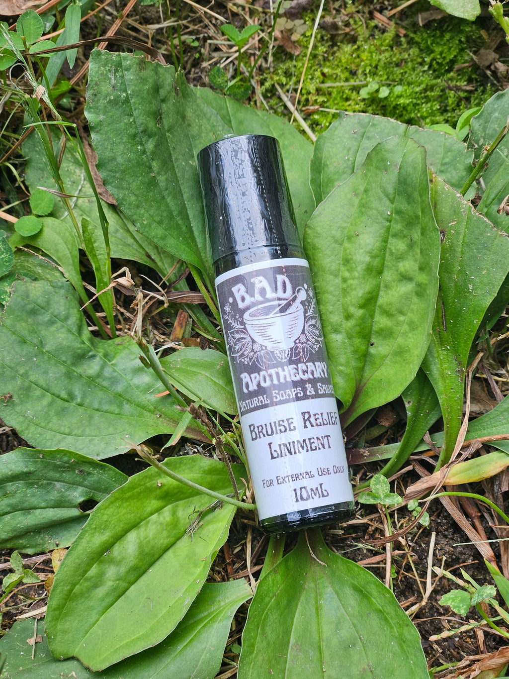 Bruise Relief Liniment, Traditional Herbal Pain Support by B.A.D. Apothecary, 10 ML Roller Bottle