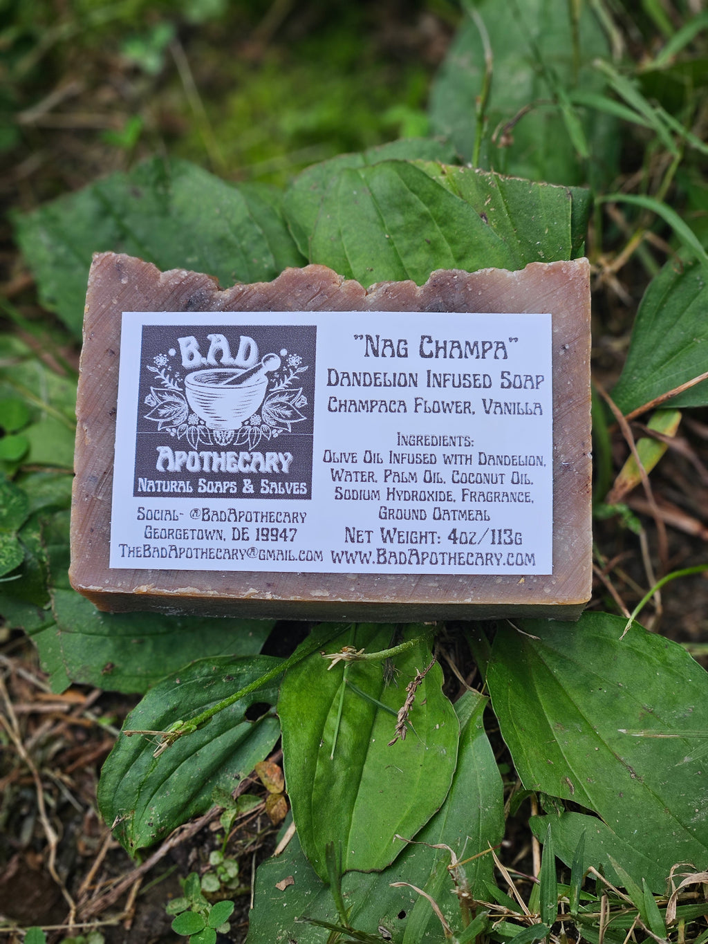 Nag Champa Dandelion-Infused Soap, Herbal Artisan Bar Soap by B.A.D. Apothecary