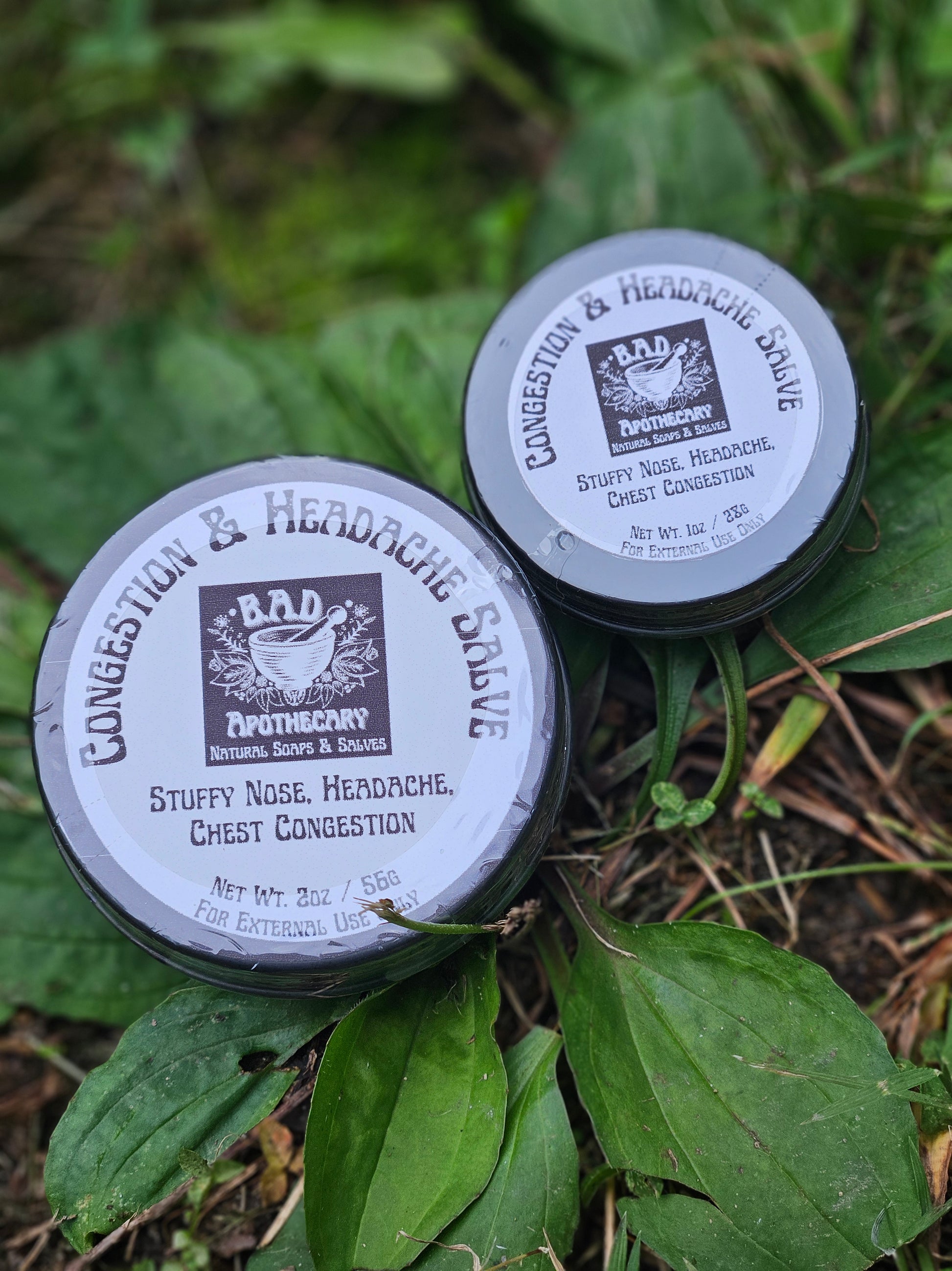 Congestion & Headache Salve with Pine, Peppermint & Eucalyptus | Herbal Relief for Sinus & Tension | B.A.D. Apothecary