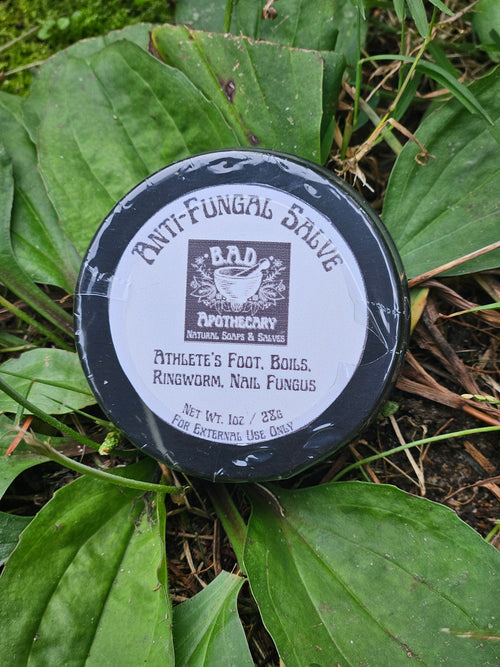 Anti-Fungal Salve for Athlete’s Foot, Ringworm & Nail Fungus with Black Walnut and Tea Tree Essential Oil| B.A.D. Apothecary- 1 oz Round Tin