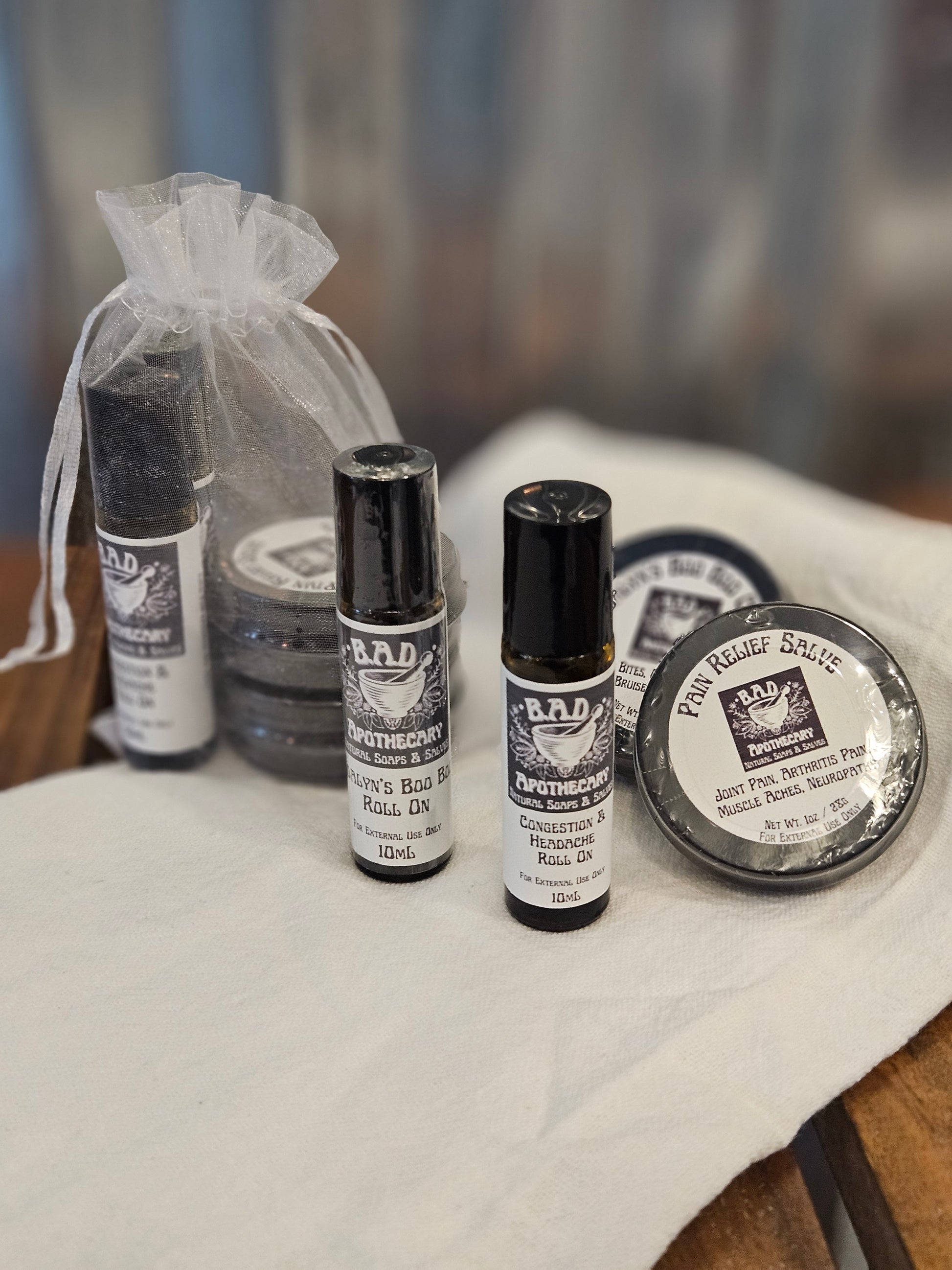 Mini First Aid Bundle — Herbal Salves & Roll‑Ons for Pain, Cuts & Headaches
