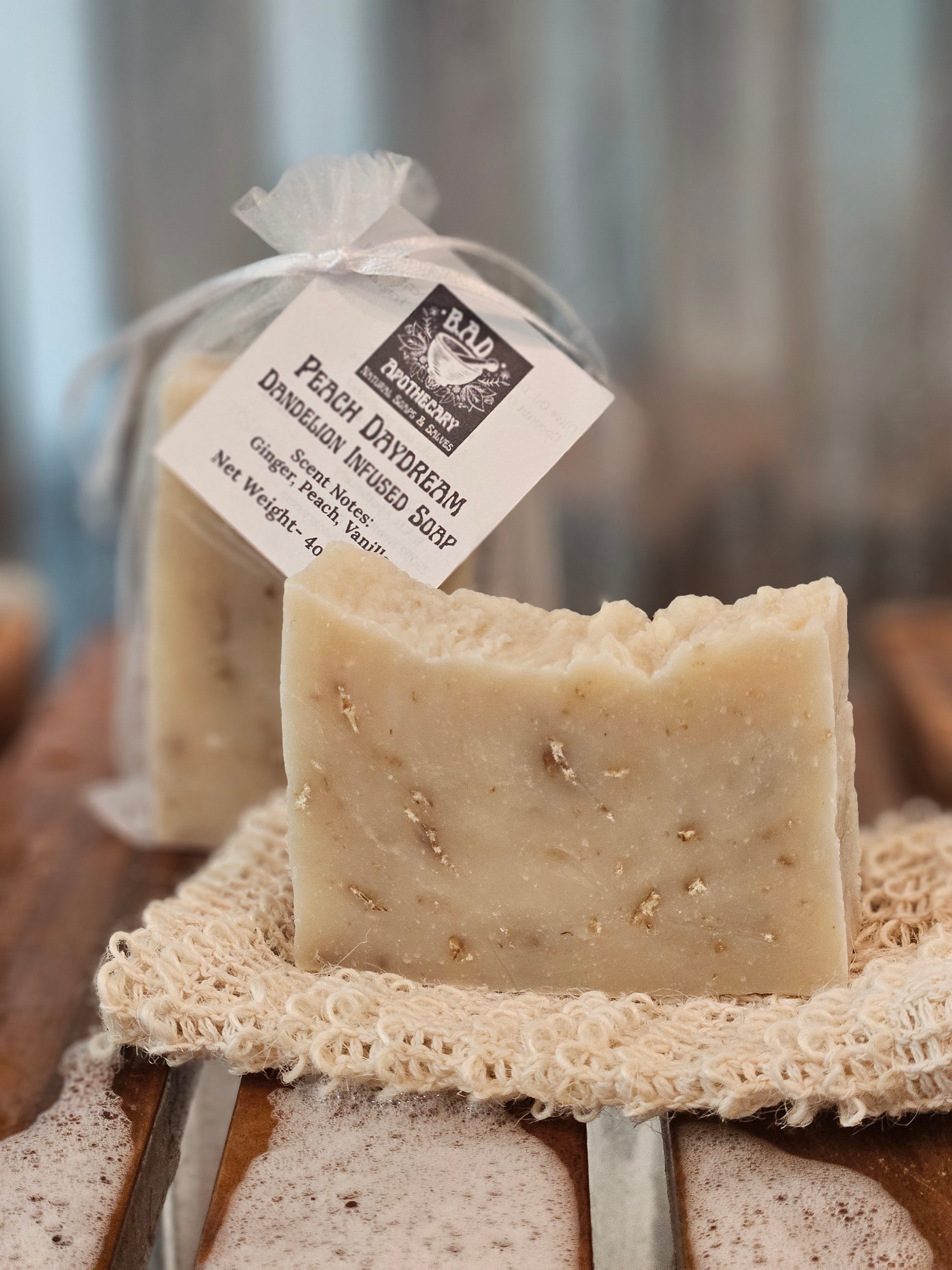 Peach Daydream — Handmade Dandelion‑Infused Soap