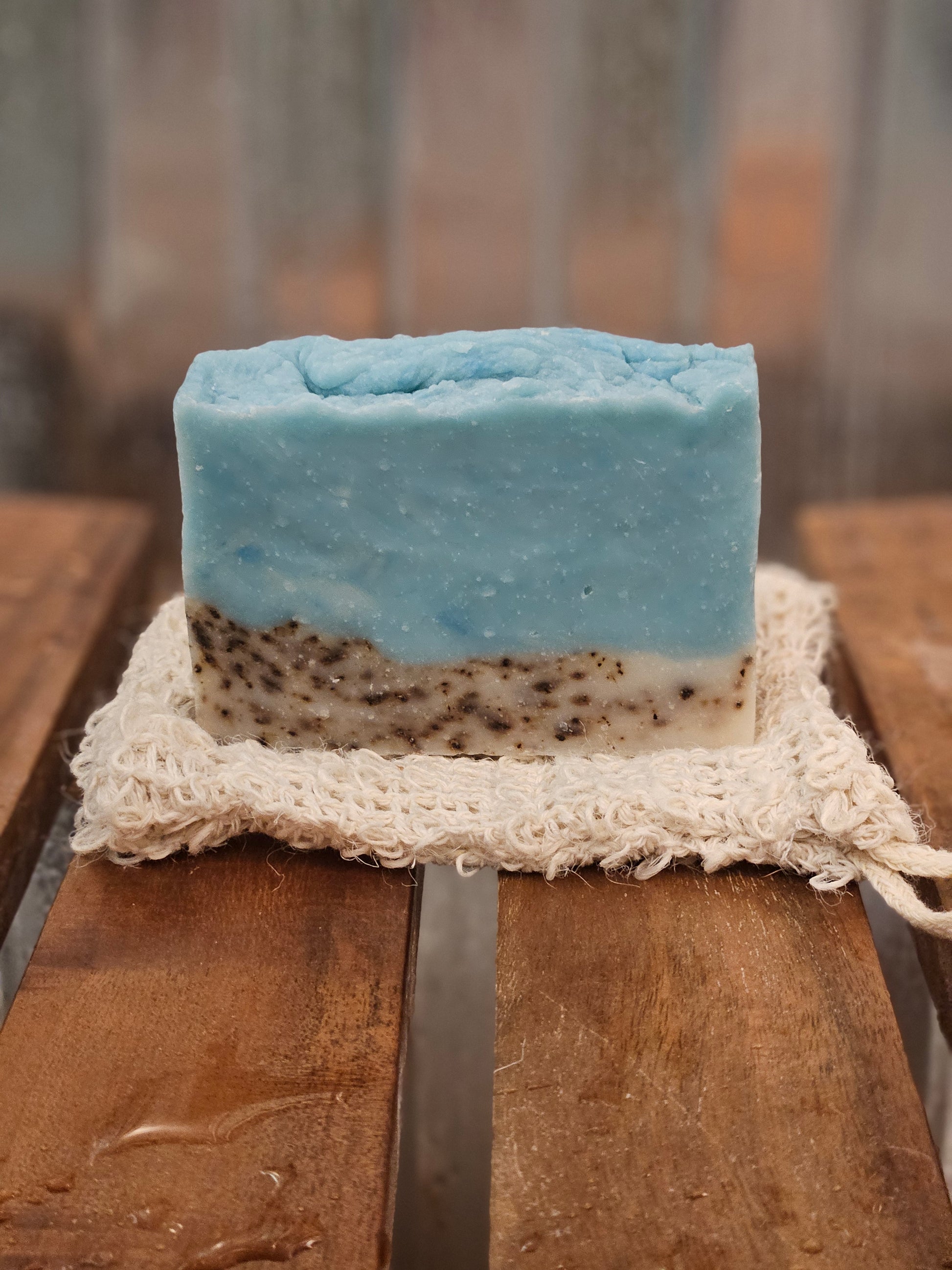 Beach Bum Dandelion-Infused Soap with Ground Coffee, Herbal Artisan Bar Soap by B.A.D. Apothecary