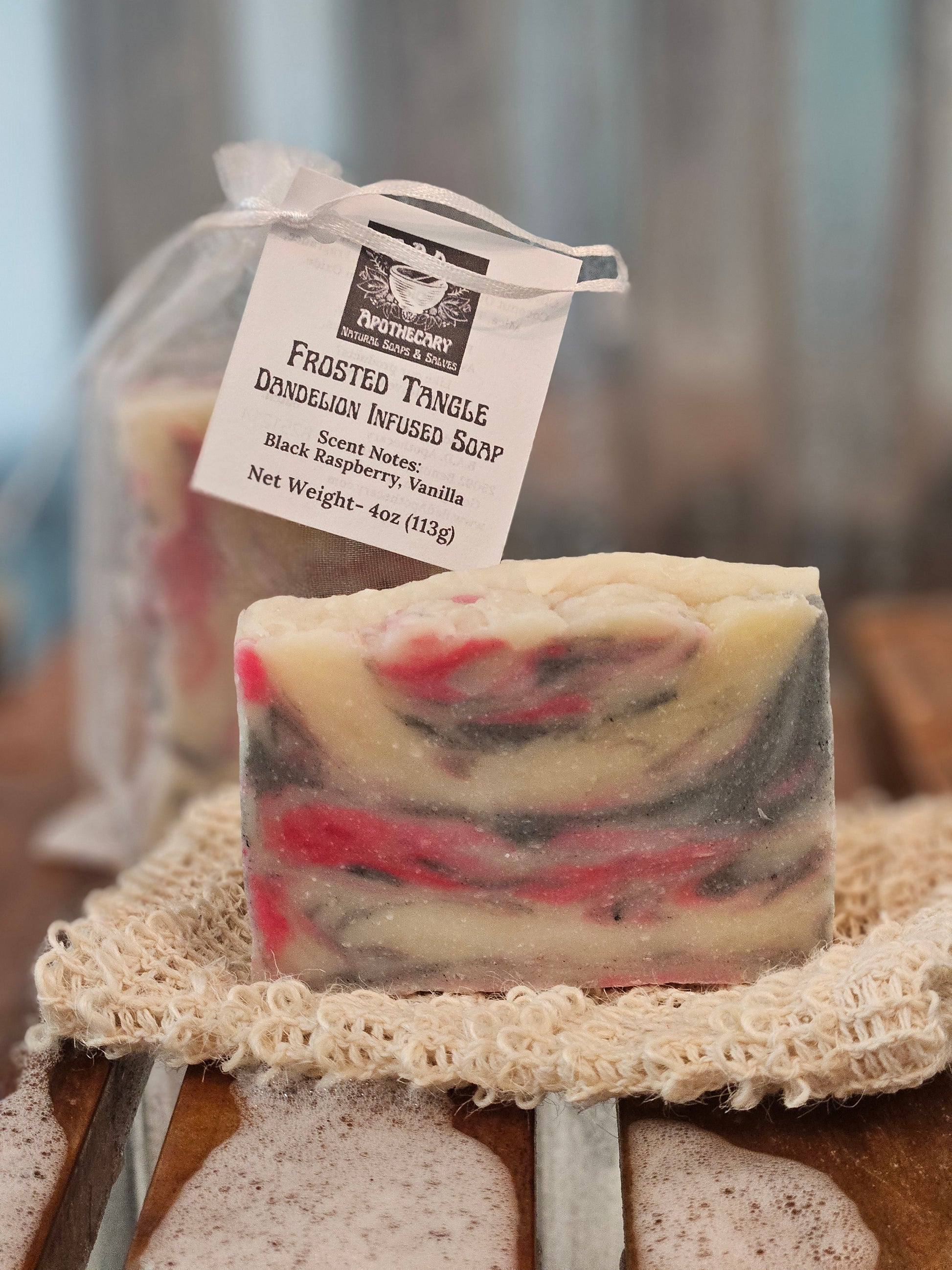 Frosted Tangle — Handmade Dandelion‑Infused Soap