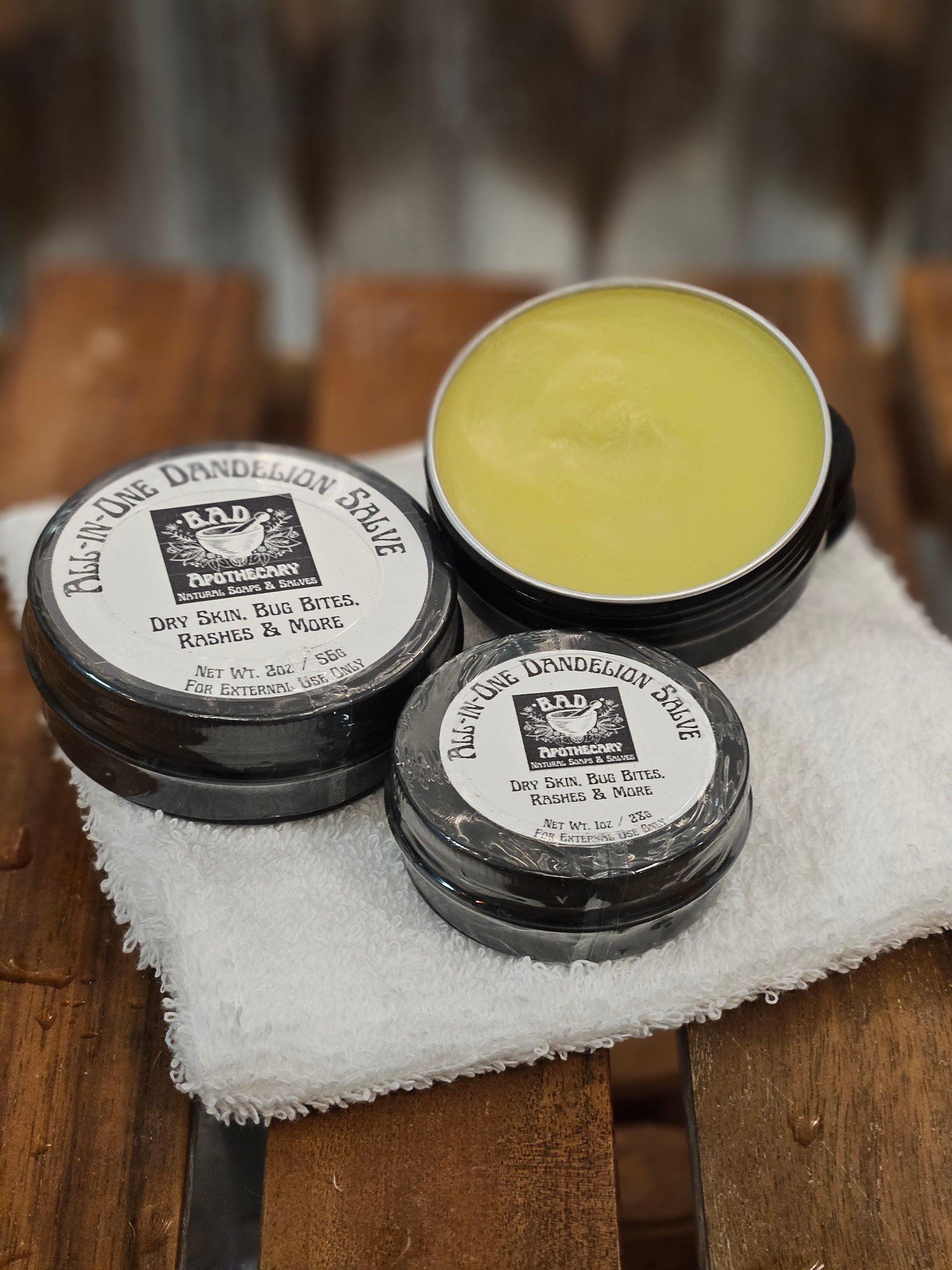 All-in-One Dandelion Salve, All Natural and Wildcrafted with Dandelion, Lavender, and Tea Tree Essential Oils