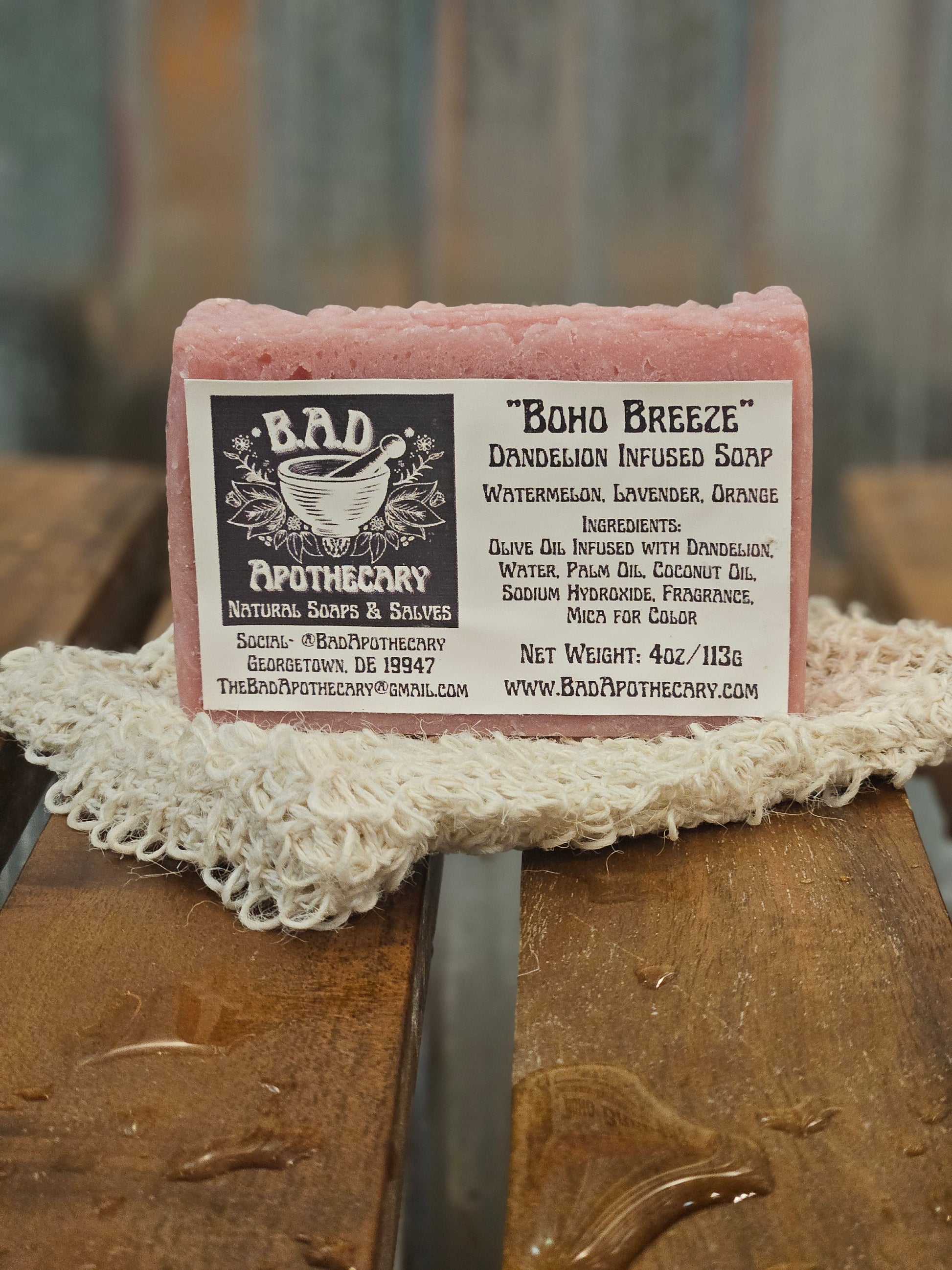 Boho Breeze Dandelion-Infused Soap, Herbal Artisan Bar Soap by B.A.D. Apothecary