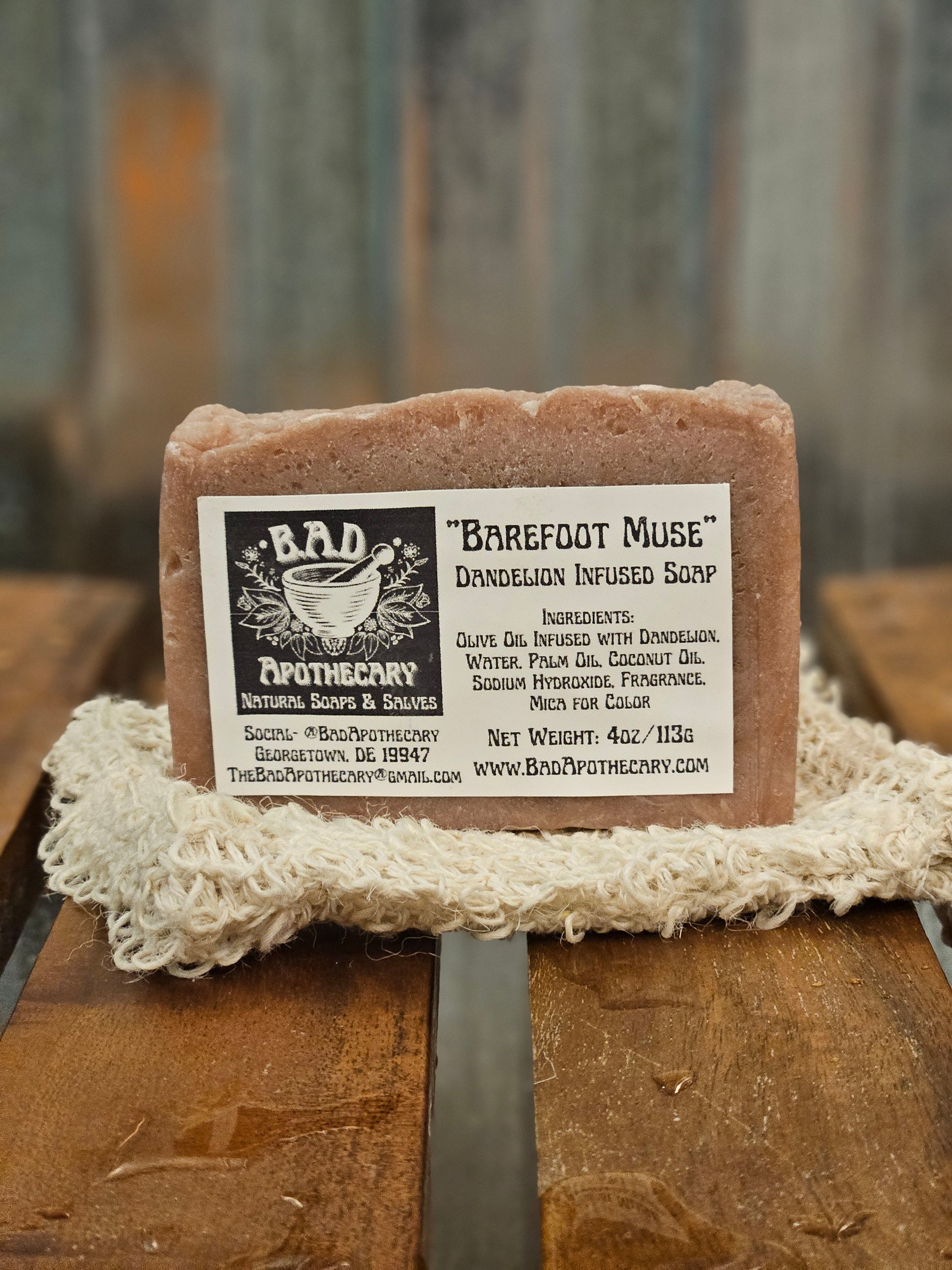 Barefoot Muse Dandelion-Infused Soap, Herbal Artisan Bar Soap by B.A.D. Apothecary