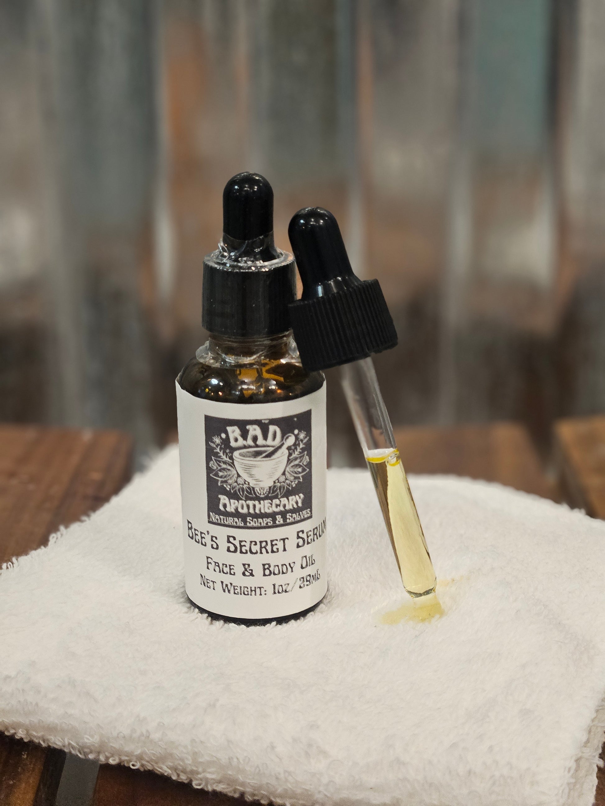 Bee’s Secret Serum | Herbal Face & Body Oil for Radiant Skin | Avocado, Almond & Hemp | B.A.D. Apothecary