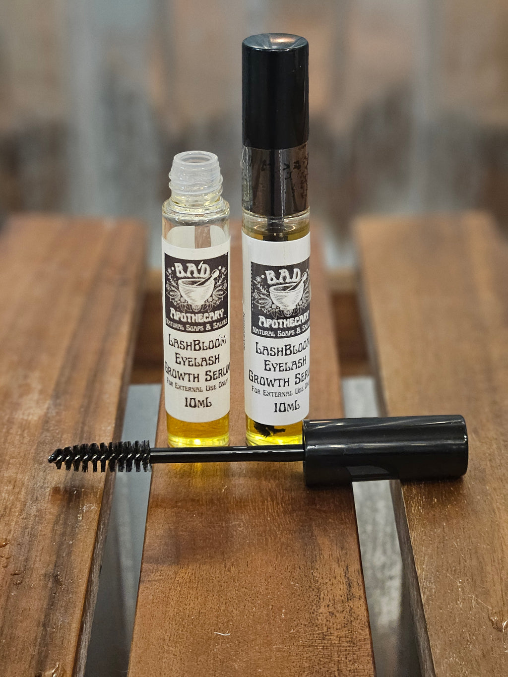 LashBloom Eyelash Growth Serum 10mL – Natural Lash Booster with Castor & Rosemary Oils by B.A.D. Apothecary