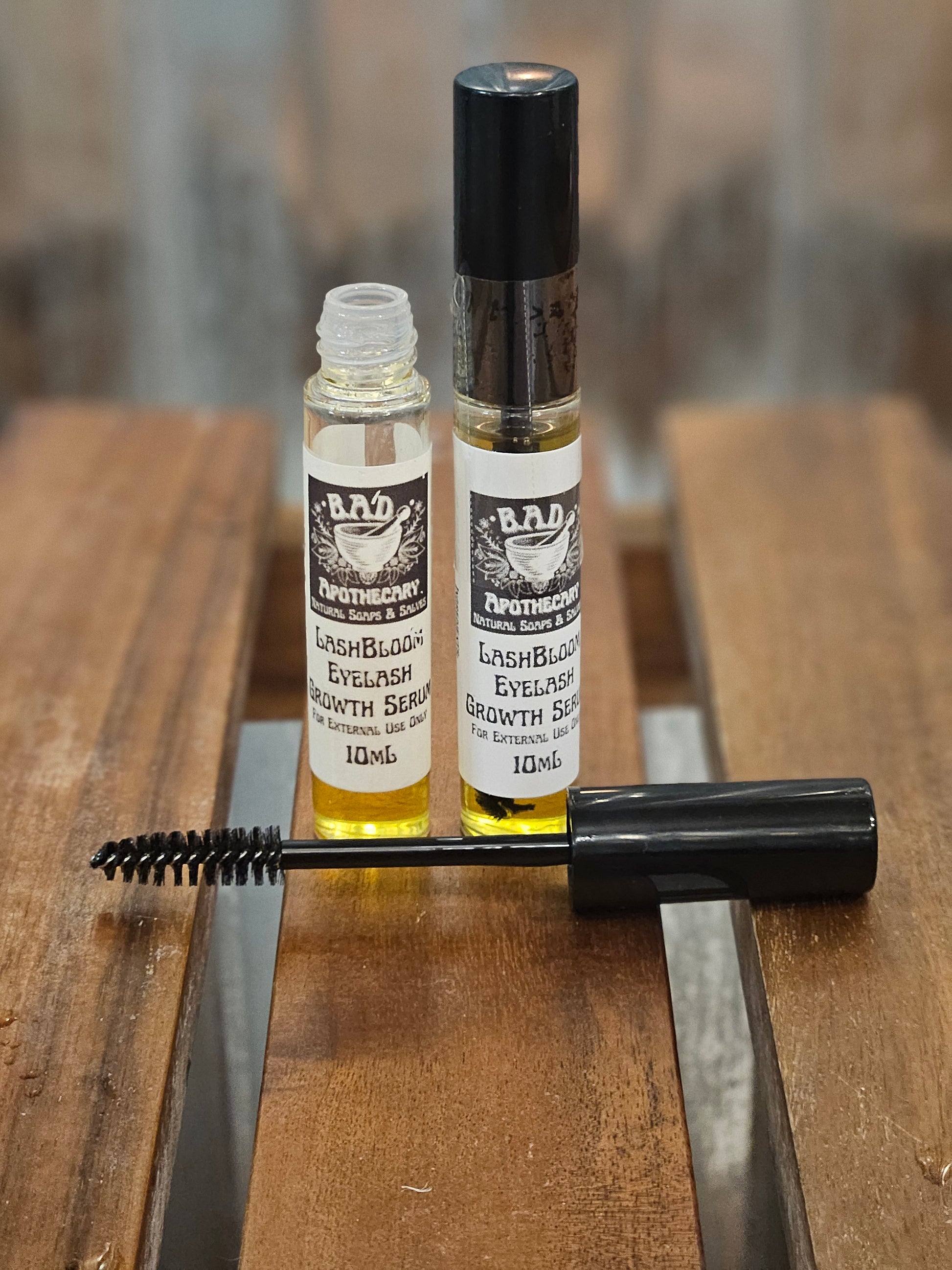 LashBloom Eyelash Growth Serum 10mL – Natural Lash Booster with Castor & Rosemary Oils by B.A.D. Apothecary