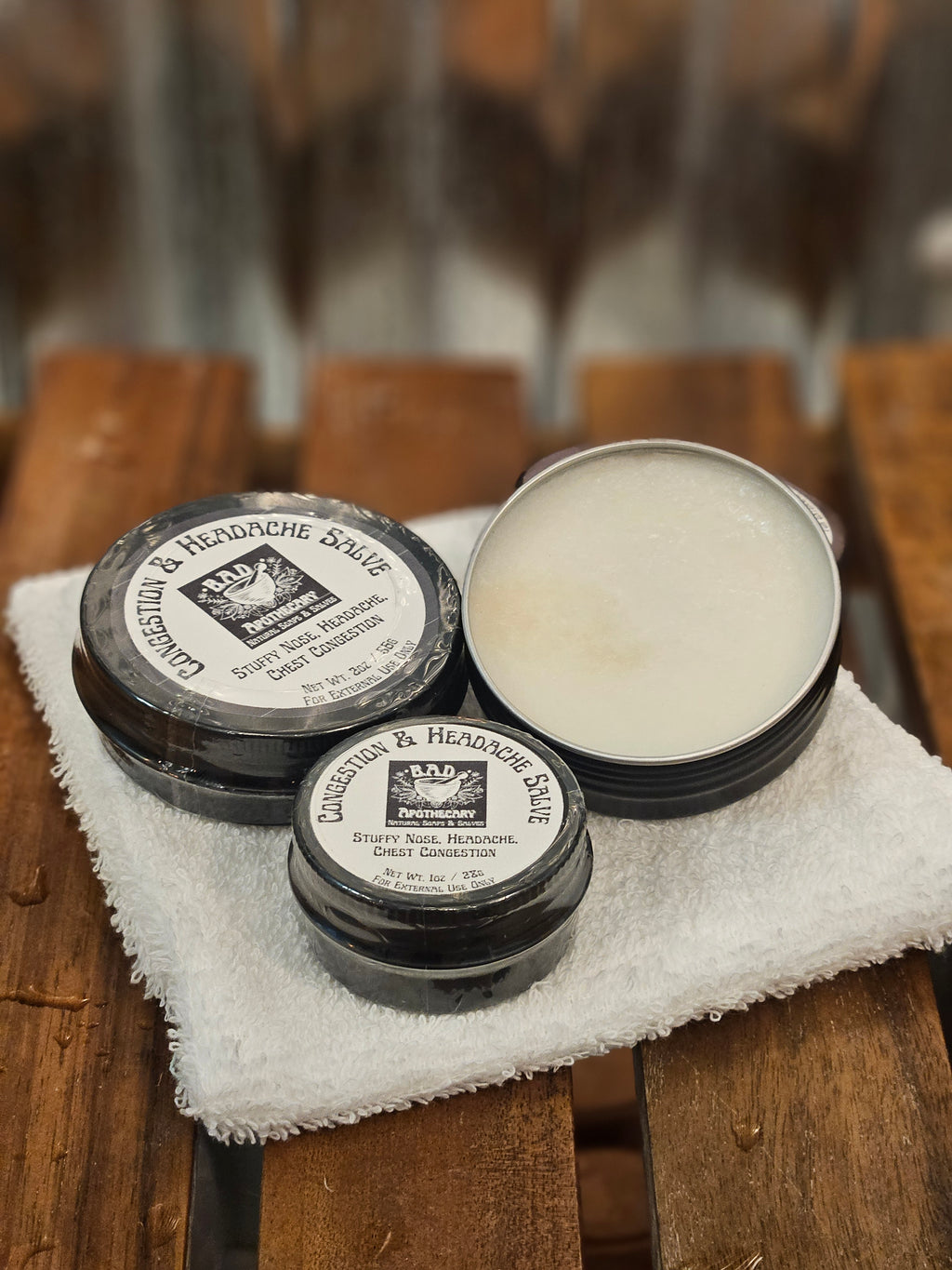 Congestion & Headache Salve with Pine, Peppermint & Eucalyptus | Herbal Relief for Sinus & Tension | B.A.D. Apothecary